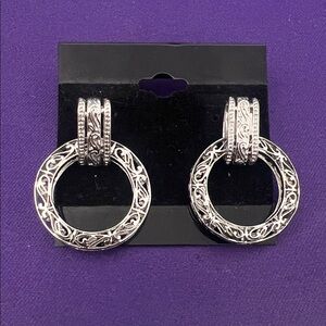 Intricate Sterling Silver 925 Hoop Earrings